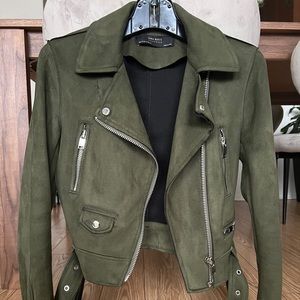 Green velvet coat